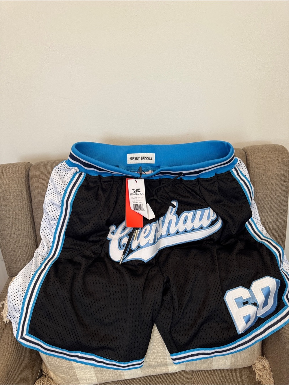 Nipsey Hussle Crenshaw Athletic Shorts in Black & Blue